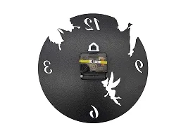 Iya Creations Wooden Analog Wall Clock for Home, Living Room, Bedroom, Kitchen, Offices (Black, 50 x 50 x 2.5cm)-thumb4