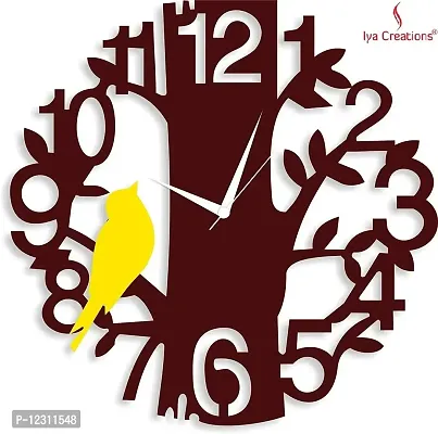 Iya Creations Designer Analog Wall Clock for Home/Living Room/Bedroom/Kitchen (30 cm x 30 cm x 2.8 cm ,Brown)