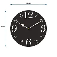 Iya Creations Designer Wall Clock for Home (30 cm x 30 cm x 2.8 cm, Black)-thumb1