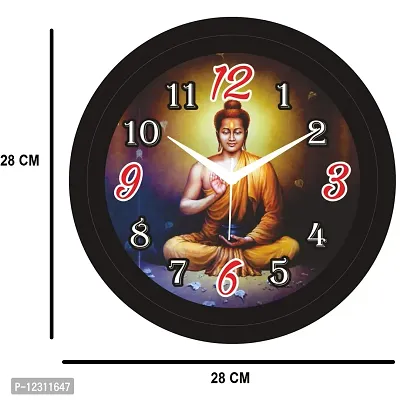 Iya Creations Designer Analogue Round Plastic Wall Clock with Glass for Home/Living Room/Bedroom/Kitchen/Office ( 28 x 28 x 3 cm) (WC 1003 Buddha)-thumb3