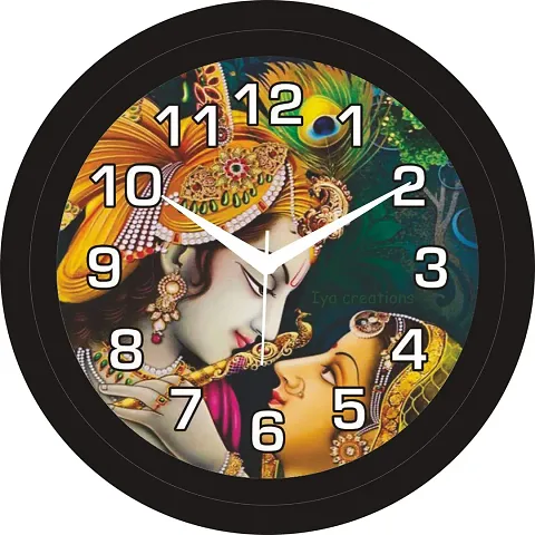 Iya Creations Designer Analogue Round Plastic Wall Clock with Glass for Home/Living Room/Bedroom/Kitchen/Office ( 28 x 28 x 3 cm)