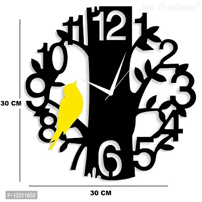 Heritagecrafts Designer Analog Wall Clock for Home (30 cm x 30 cm x 2.5 cm, Black Yellow)-thumb2