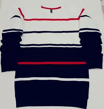 Men's Striped Blend Round Neck Tees