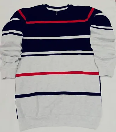 Trending Striped Cotton Blend Round Neck T Shirt