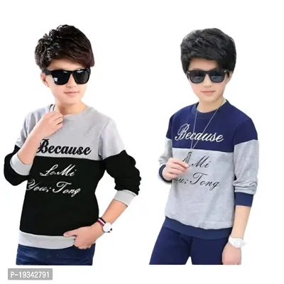 Classic Cotton Printed Tshirt for Kids Boys, Pack of 2