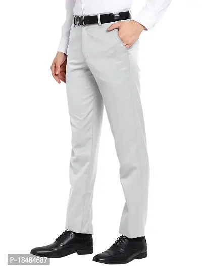 STALLINO Fashion PV Cream and Lightgrey Regular Fit Formal Trouser for Men - Office pant for Men-thumb5