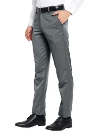 STALLINO Fashion PV Dgrey and  Cream Fit Formal Trouser for Men - Office pant for Men-thumb2