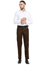 STALLINO Fashion PV Brown Regular Fit Formal Trouser for Men - Office pant for Men-thumb3