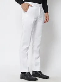 STALLINO Fashion PV White and Lightgrey Fit Trouser for Men - Office pant for Men-thumb1