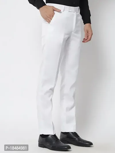 STALLINO Fashion PV White and Lightgrey Fit Trouser for Men - Office pant for Men-thumb2