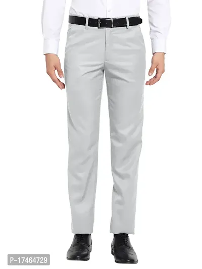 STALLINO Fashion PV Lightgrey Regular Fit Formal Trouser for Men - Office pant for Men