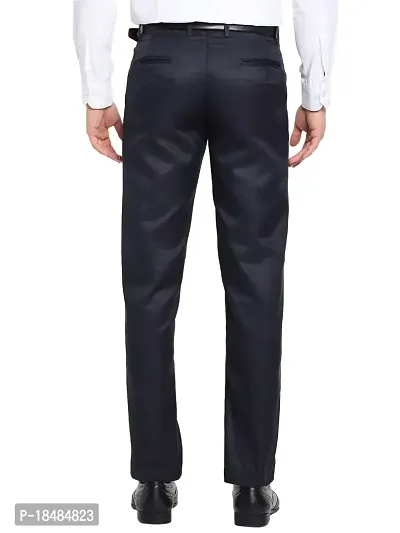 STALLINO Fashion PV Lightgrey and Navyblue Fit Formal Trouser for Men - Office pant for Men-thumb4