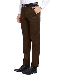 STALLINO Fashion PV Coffee and Darkgrey Regular Fit Formal Trouser for Men - Office pant for Men-thumb2