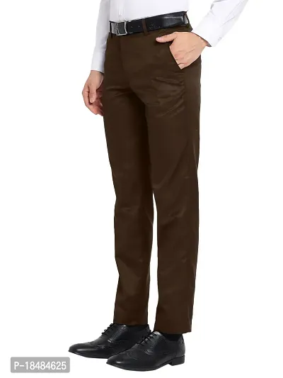 STALLINO Fashion PV Coffee and Darkgrey Regular Fit Formal Trouser for Men - Office pant for Men-thumb3