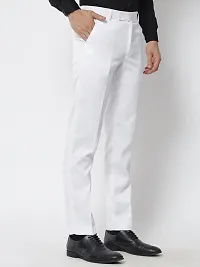 STALLINO Fashion PV White and Lightgrey Fit Trouser for Men - Office pant for Men-thumb2