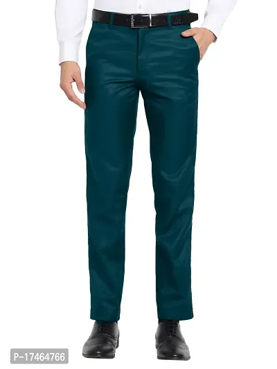 STALLINO Fashion PV Morpitch Blue Regular Fit Formal Trouser for Men - Office pant for Men-thumb0