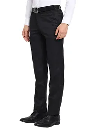 STALLINO Fashion PV Black and Cream Regular Fit Formal Trouser for Men - Office pant for Men-thumb2