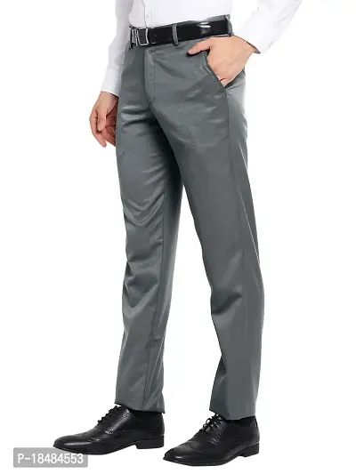 STALLINO Fashion PV Black and Darkgrey Regular Fit Formal Trouser for Men - Office pant for Men-thumb5