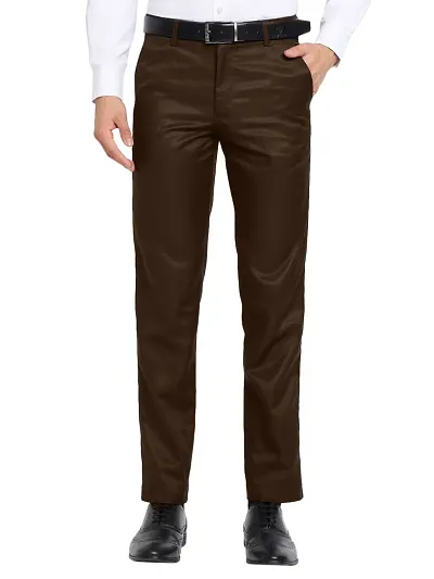 STALLINO Fashion PV Brown Regular Fit Formal Trouser For Men - Office Pant For Men