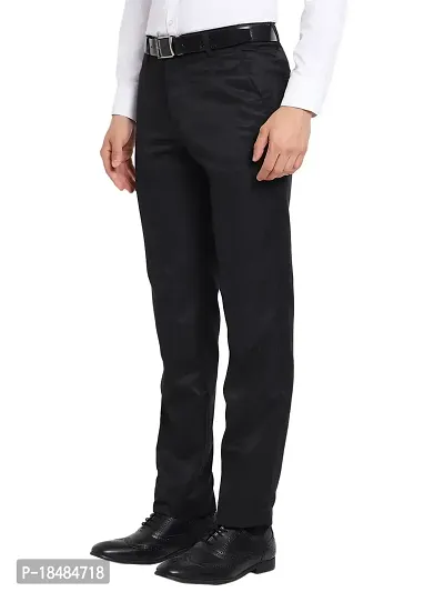 STALLINO Fashion PV Dgrey and Black Reglar Fit Formal Trouser for Men - Office pant for Men-thumb5