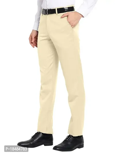 STALLINO Fashion PV Lightgrey and Cream Fit Formal Trouser for Men - Office pant for Men-thumb5