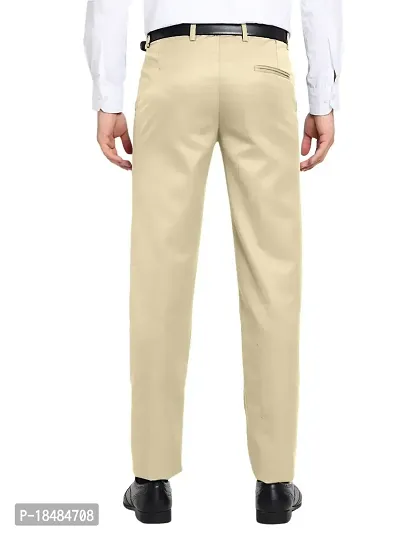 STALLINO Fashion PV Cream and Navyblue Reglar Fit Formal Trouser for Men - Office pant for Men-thumb2