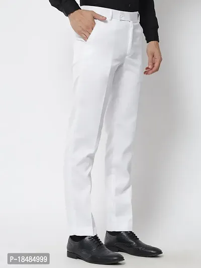 STALLINO Fashion PV White and Navyblue Fit Trouser for Men - Office pant for Men-thumb3