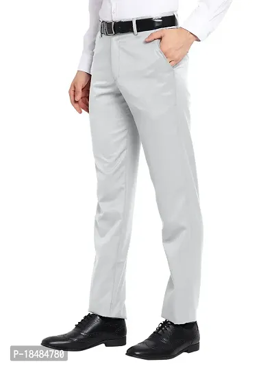 STALLINO Fashion PV Lightgrey and Black Fit Formal Trouser for Men - Office pant for Men-thumb3