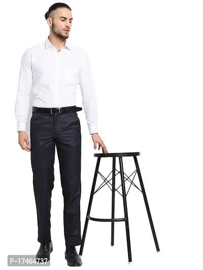 STALLINO Fashion PV Navy Blue Regular Fit Formal Trouser for Men - Office pant for Men-thumb4