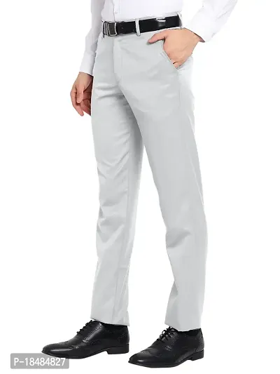 STALLINO Fashion PV Lightgrey and Navyblue Fit Formal Trouser for Men - Office pant for Men-thumb3