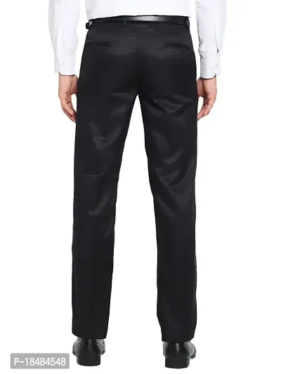 STALLINO Fashion PV Black and Cream Regular Fit Formal Trouser for Men - Office pant for Men-thumb2