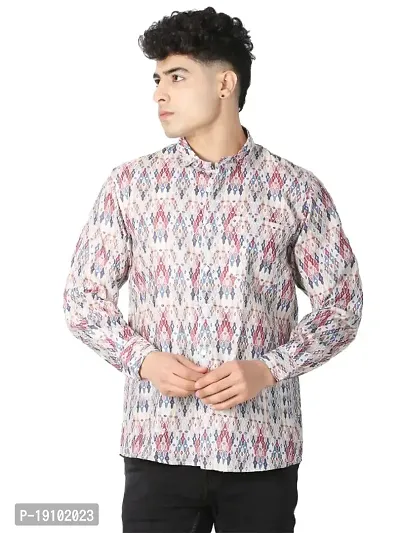 Royal look Sanganeri Cotton Grey Printed shirt for men