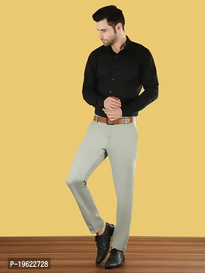 STALLINO Fashion Green Regular Fit Formal Trouser for Men - Office pant for Men-thumb2