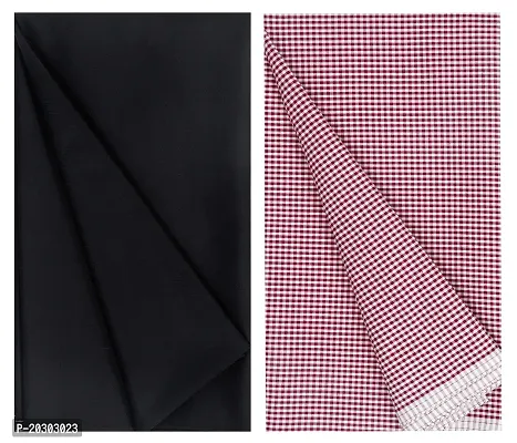 Men  Gwalior Cotton Shirt And Trouser Fabric Combo Set ( 1 Pant And 1 Shirt Piece Combo)