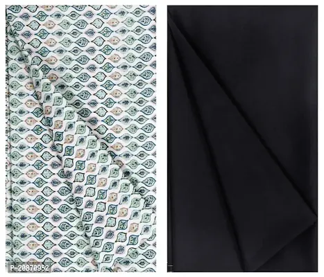 Men Sanganeri Print Shirt And Trouser Fabric Combo Set Pack Of 2( 1 Pant And 1 Shirt Piece Combo)