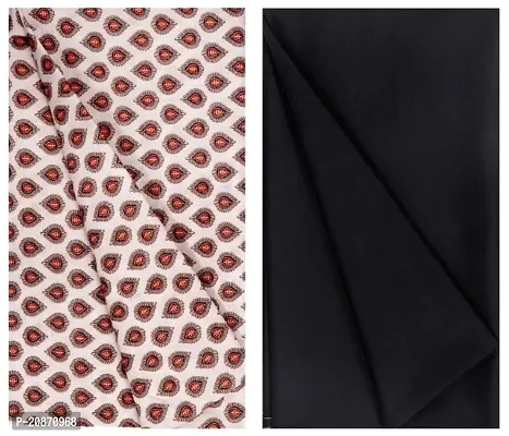 Men Sanganeri Print Shirt And Trouser Fabric Combo Set Pack Of 2( 1 Pant And 1 Shirt Piece Combo)