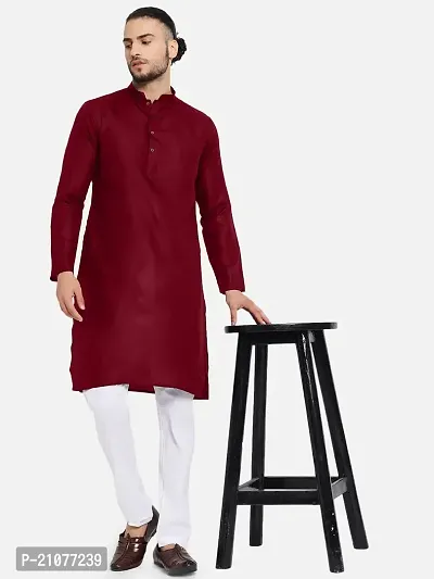 Classic Cotton Solid Kurta for Men-thumb2