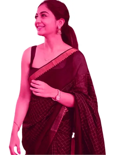 New In Art Silk Saree with Blouse piece 