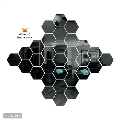 42030 Hexagon Black wall   acrylic stickers  wall  stickers  for wall   stickers.273 Pieces Of 30-thumb2