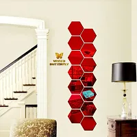 42014 Hexagon Red wall   acrylic stickers  wall  stickers  for wall   stickers.226 Pieces Of 14-thumb1