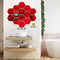 42014 Hexagon Red wall   acrylic stickers  wall  stickers  for wall   stickers.227 Pieces Of 14-thumb1