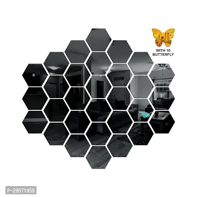 42030 Hexagon Black wall   acrylic stickers  wall  stickers  for wall   stickers.273 Pieces Of 30