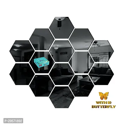 42014 Hexagon Black wall   acrylic stickers  wall  stickers  for wall   stickers.207 Pieces Of 14-thumb0