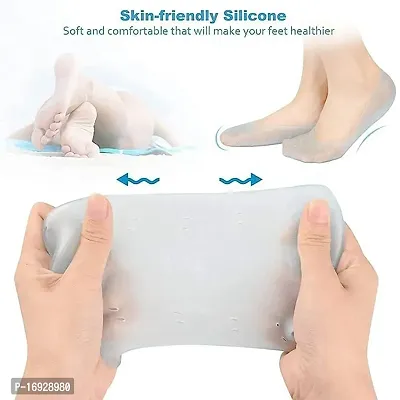 Anti Crack Full Length Silicone Foot Protector Moisturizing Socks for Foot-Care and Heel Cracks,socks for cracked feet,heel pad for heel pain-thumb3