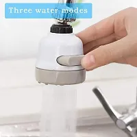 WHITE COLOUR 360 Degree Rotating Water-Saving Sprinkler, Faucet Aerator, 3-Gear Switch Adjustable Head Nozzle Splash-Proof Filter Extender Sprayer for Kitchen-thumb1