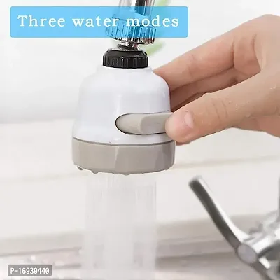 WHITE COLOUR 360 Degree Rotating Water-Saving Sprinkler, Faucet Aerator, 3-Gear Switch Adjustable Head Nozzle Splash-Proof Filter Extender Sprayer for Kitchen-thumb2