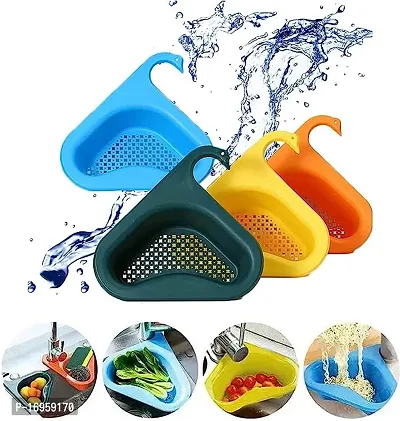 multicolor Swan Drain Basket Sink,Kitchen Multi-Function Triangular Swan Shape Sink Basket-thumb0