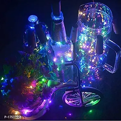 2 Meter 20 Led Wine Bottle Cork Copper Wire String Light, (Multi Colour) (Pack of 5)-thumb5