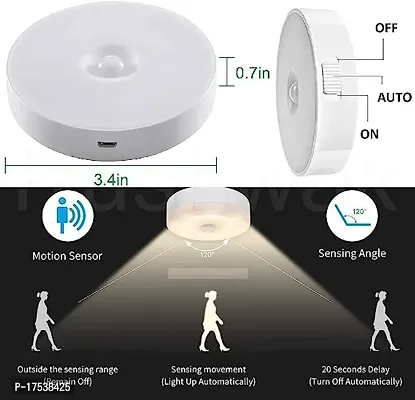 Motion Sensor Light for Home with USB Charging Pack of 2 Wireless Self Adhesive LED Magnetic Motion Activated Light Motion Sensor Rechargeable Light (Standard, 2)-thumb2