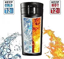 ravel Mug, Insulated Coffee Cup with Leakproof Lid,Vacuum Insulation Stainless Steel Reusable for Hot Cold Coffee, Water and Tea, 380 ML (Multicolor)(Pack of 1)-thumb1